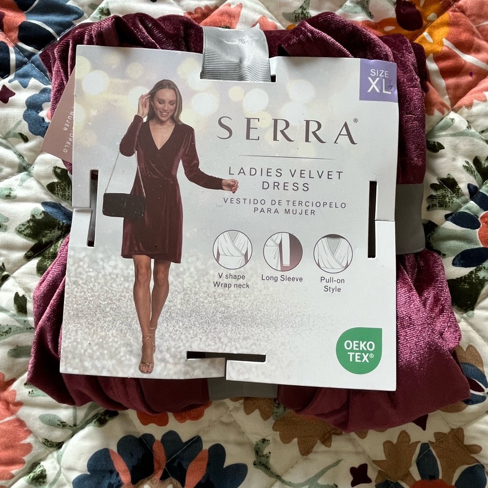Serra Women's Velvet Dress in Deep Burgundy